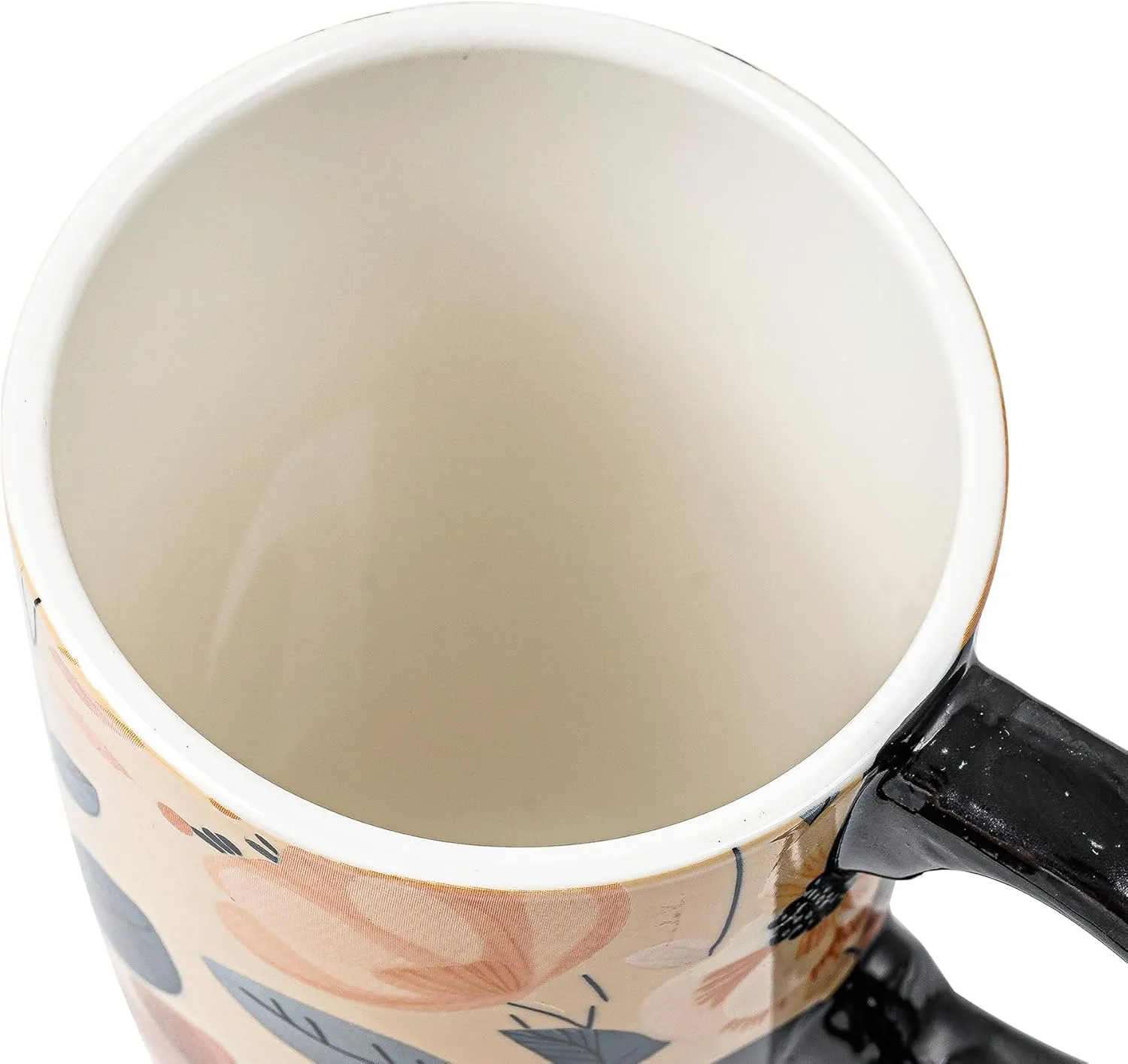 DUSVALLY Ceramic Coffee Cup Coffee Mug for Office and Home, Unique Painted with mug, Flower Mug,17oz.Large Cups,Flowers,Gifts for Mom