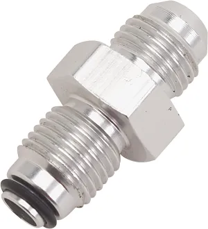 Edelbrock 648030 Power Steering Adapter 5/8-18 O-Ring To 6 An Male Clear Anodize