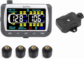 EEZ RV Products EEZTire - Real Time/24x7 Tire Pressure Monitoring System - Color Monitor   4 at Sensors   Free Booster System (TPMS4ATB)