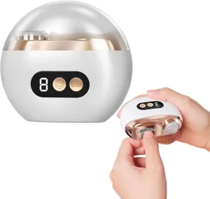 Electric Automatic Nail Clipper Trimmer,3-in-1 Rechargeable Fingernail Grinder Cutter with Polishing,Dust Storage,LED Light & 3 Speeds for Trimming & Polishing Nails (White)