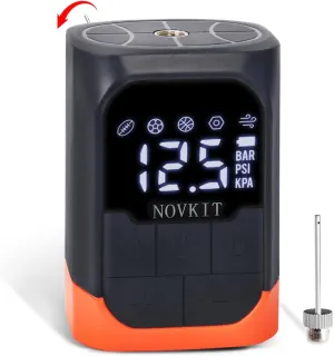 Electric Ball Pump Inflation(2-17PSI) & Deflation with Rechargeable 2600 mAh Battery and Rotatable and Removable Needle, Ball Air Pump with Precise Pressure Gauge for Basketball, Soccer, Football