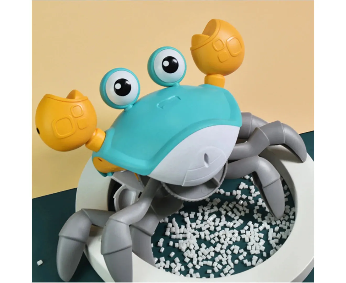 Electric Simulation Rechargeable Crab Children Educational Toy With Light Music - Blue