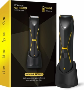 Electric Body Hair Trimmer for Men - Manscape Pubic Hair Groomer Waterproof Wet/Dry Ball Grion Shaver Type-C Rechargeable Cordless Replaceable Ceramic Blade Razor Male Professional Grooming Smooth