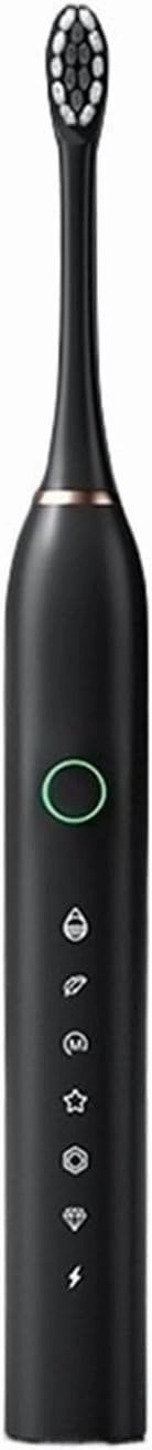 Electric Power Toothbrush, Ultrasonic Toothbrush, Rechargeable Electric Toothbrush with Pressure Sensor, Two Minute Timed Brushing(Black)