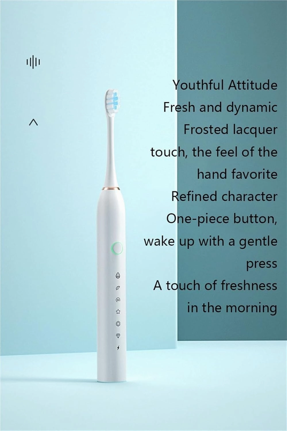 Electric Power Toothbrush, Ultrasonic Toothbrush, Rechargeable Electric Toothbrush with Pressure Sensor, Two Minute Timed Brushing(Black)