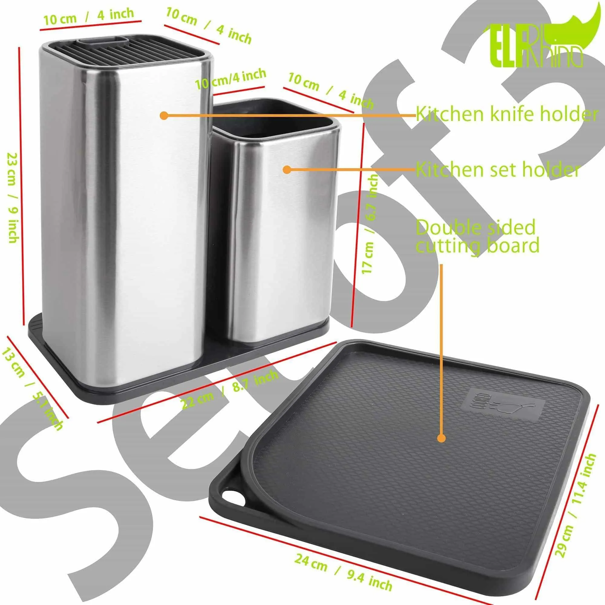 ELFRhino Utensils Holder With Cooking Utensils Set Knives Block Utensils Container Flatware Caddy Cookware Cutlery Multipurpose Kitchen Storage Crock Slotted Spoon Spatula Spaghetti Server Set of 10