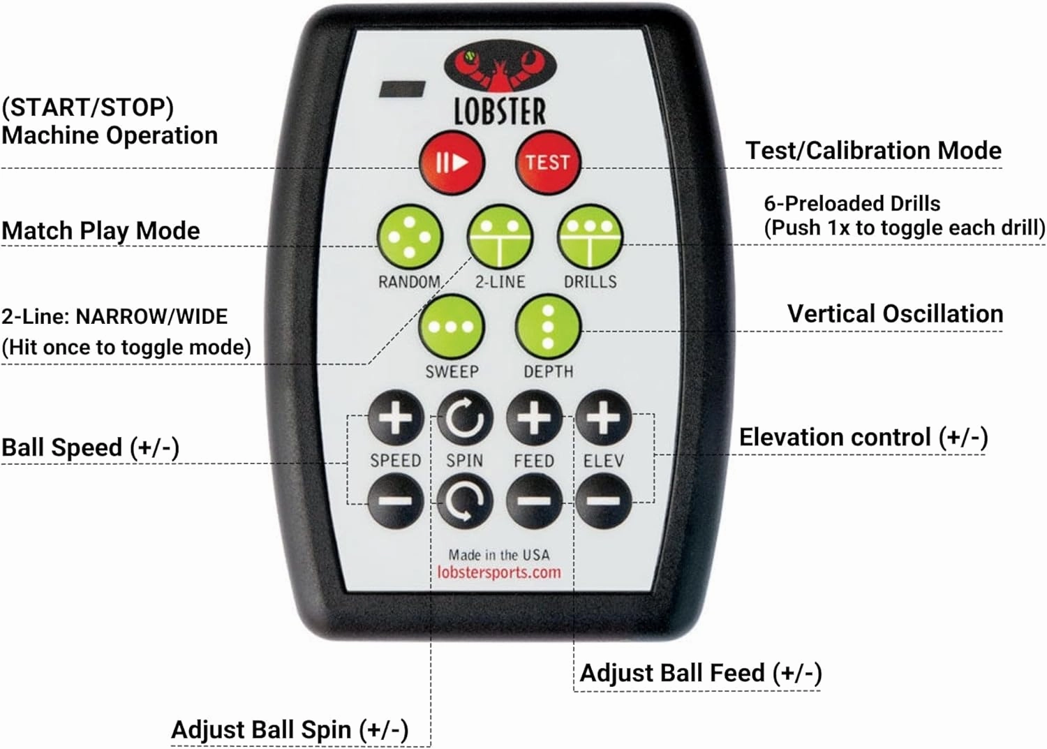 Elite Tennis Ball Machine - Auto Portable Tennis Ball Launcher, Preloaded & Custom Drills, Spin Control, Lob Elevation Switch, Ball Speed (up to 80MPH), with Multi-Function Remote