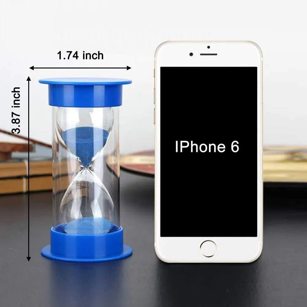 EMDMAK Sand Timer - Acrylic Hourglass Timer in Colorful Designs - 1/2/3/5/10/15 Min Sand Clocks for Games, Classroom, Home, Office (Pack of 6)