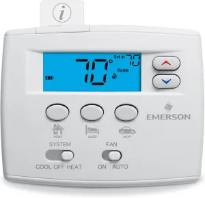 Emerson Thermostats 1F86EZ 0251 Blue EZ Series 2" Thermostat, White