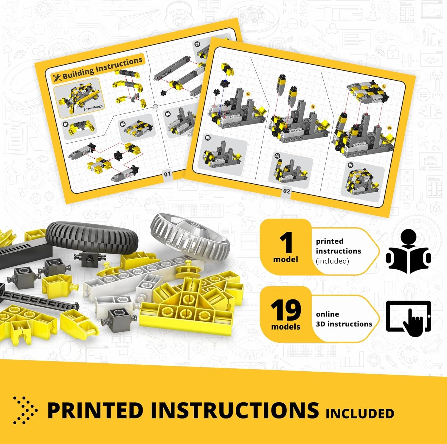 Engino: Creative Builder - 20-in-1 Multimodel Series, Toy Vehicles Brick Set, Snap Assembly Construction, Young Engineer & Mechanic STEM Kit, Kids 6 
