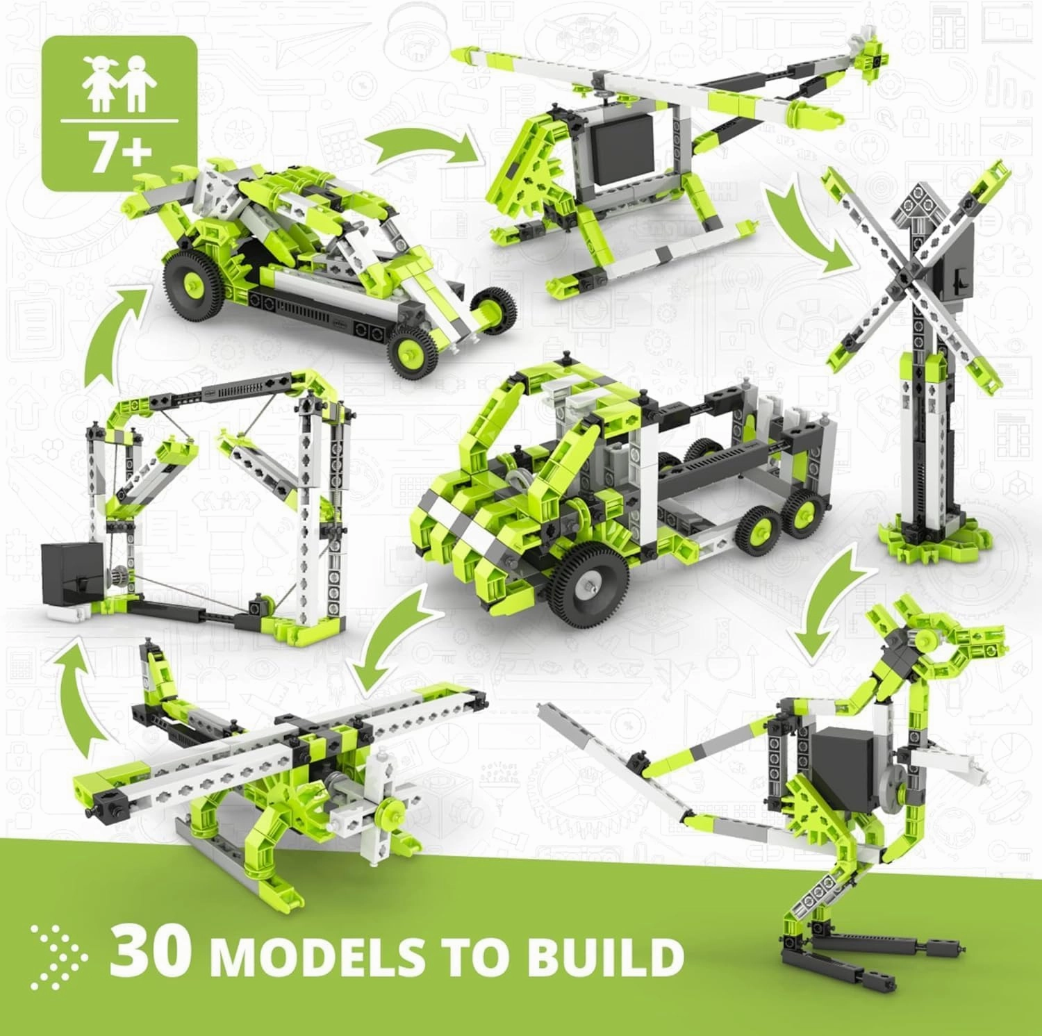 Engino- Inventor Stem Toys, 30 Motorized Models, Educational Playset for Kids 7 , Stem Projects for Kids, Building Toys, Gifts for Boys & Girls
