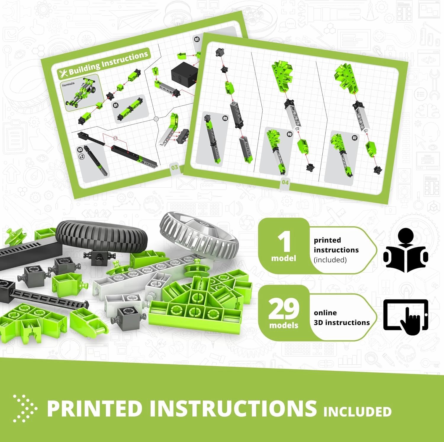 Engino- Inventor Stem Toys, 30 Motorized Models, Educational Playset for Kids 7 , Stem Projects for Kids, Building Toys, Gifts for Boys & Girls