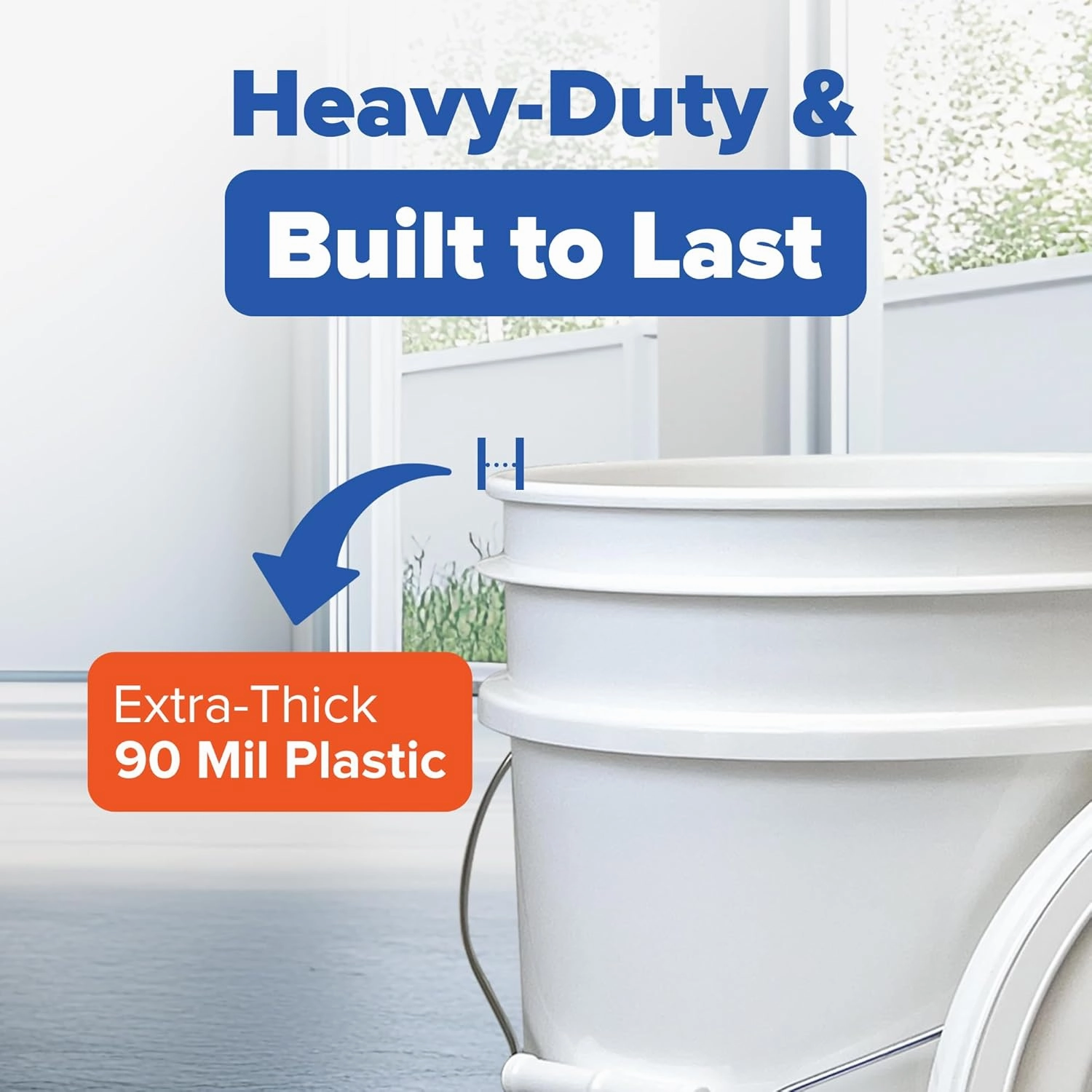 ePackageSupply 5 Gallon White Bucket with Green Gamma Seal Screw on Airtight Lid | Made in USA | Food Grade | Heavy-Duty HPDE Plastic | Durable 90 Mil Pail | Easy Stack and Store | BPA Free (3 Count)