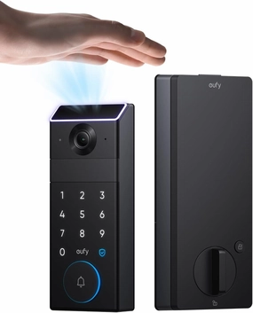 eufy FamiLock S3, Palm Vein Recognition Wi-Fi Smart Lock, 3-in-1 Keyless Entry, Security Electronic Deadbolt for Front Door, ANSI/BHMA Grade 1, Auto Lock, Voice Control, IP65 Waterproof