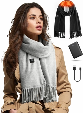 Eventek Heated Scarf for Men/Women with 5500mAh Battery, 3 Temperature Settings Battery Operated Heater for Winter