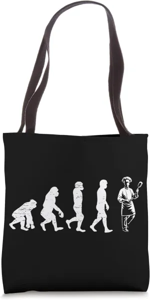 Evolution Of Man Chef Cooking Food Lover Tote Bag