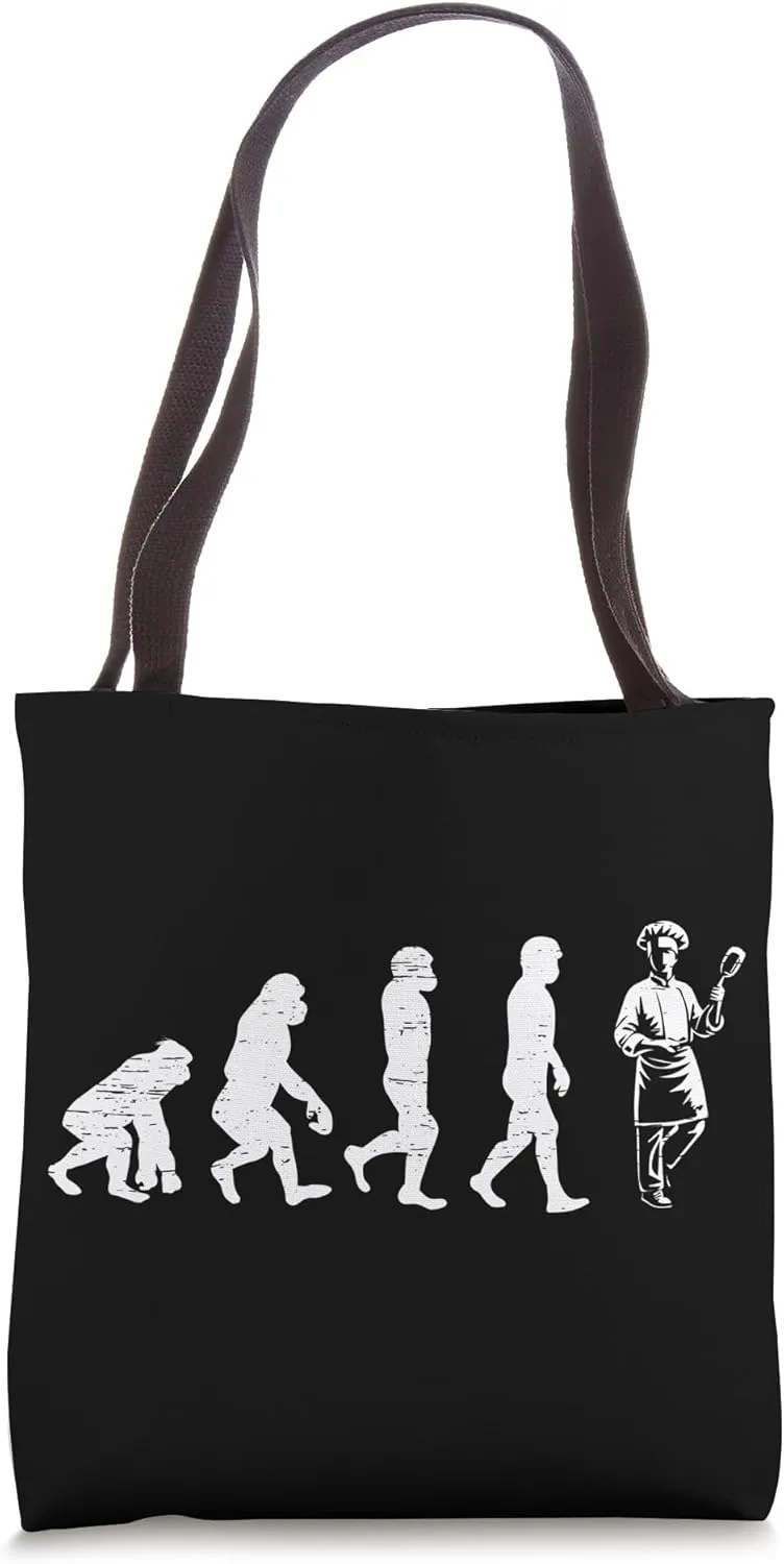Evolution Of Man Chef Cooking Food Lover Tote Bag