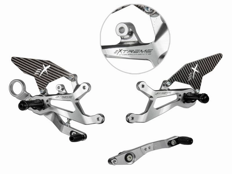 Extreme Components Rearset BMW S1000RR 15-19 STD/GP silver w carbon