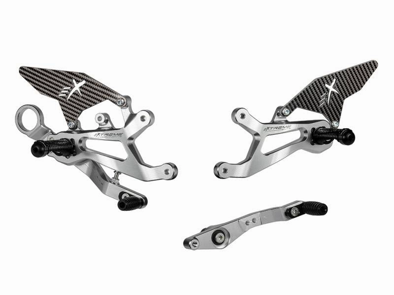 Extreme Components Rearset BMW S1000RR 15-19 STD/GP silver w carbon