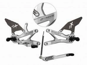 Extreme Components Rearsets CBR1000RRR 2020 GP silver w carbon heel