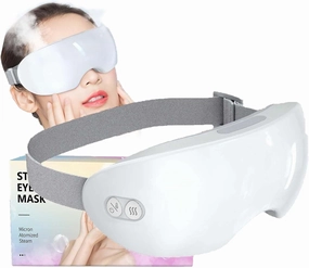 Eyerelis Steam Eye Mask, Eyerelis Eye Steamer, 2 Levels Adjustable Smart Hot & Cold Smart Eyes Massager, Ergonomic 3D Curved Groove 360° Fit, for Dark Circles, Puffiness,Dry Eyes
