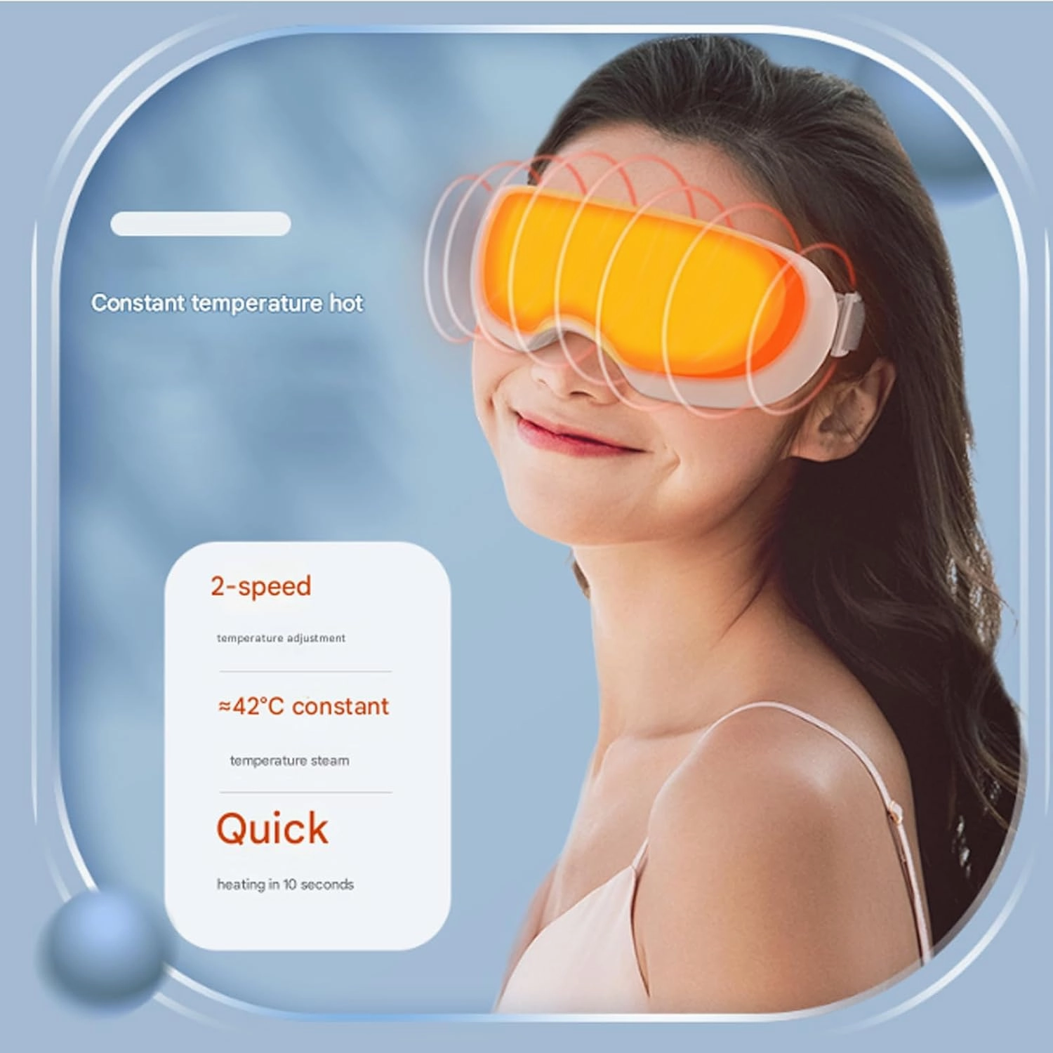 Eyerelis Steam Therapy Mask, Fast Heating Eye Steamer, 2 Levels Adjustable Smart Hot & Cold Steam Eye Mask for Dark Circles, Puffiness, Dry Eyes, Ergonomic 3D Curved Groove 360° Fit (A)