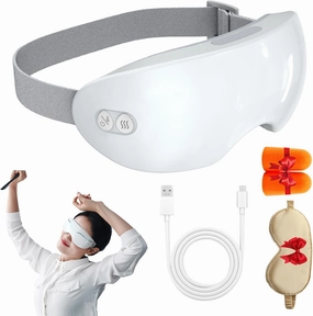 Eyerelis Steam Therapy Mask, Fast Heating Eye Steamer, 2 Levels Adjustable Smart Hot & Cold Steam Eye Mask for Dark Circles, Puffiness, Dry Eyes, Ergonomic 3D Curved Groove 360° Fit (A)