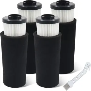 F112 Filter Replacement 4 Pack Compatible with Dirt Devil Upright Vacuum Cleaner, Pre Motor Endura Odor Trapping Filter Set, Replace part AD47936