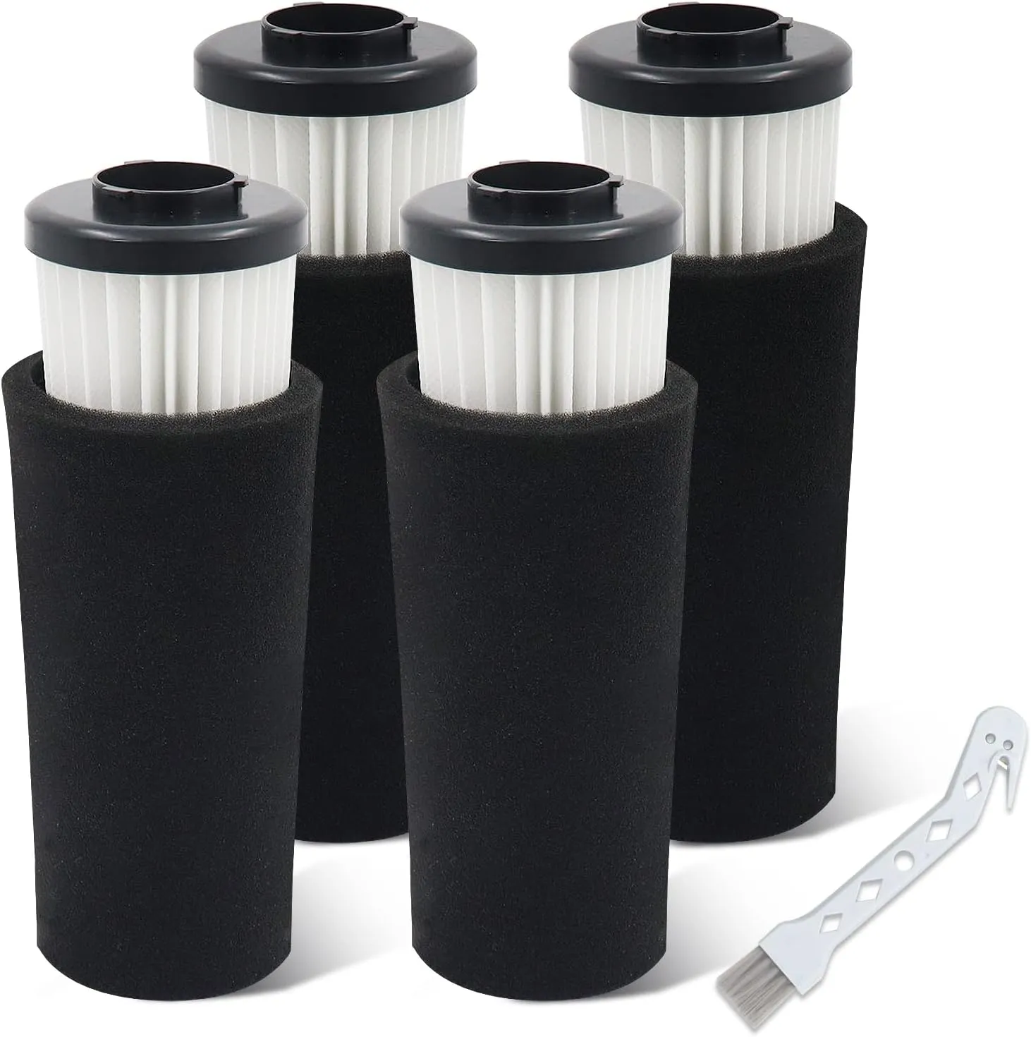 F112 Filter Replacement 4 Pack Compatible with Dirt Devil Upright Vacuum Cleaner, Pre Motor Endura Odor Trapping Filter Set, Replace part AD47936