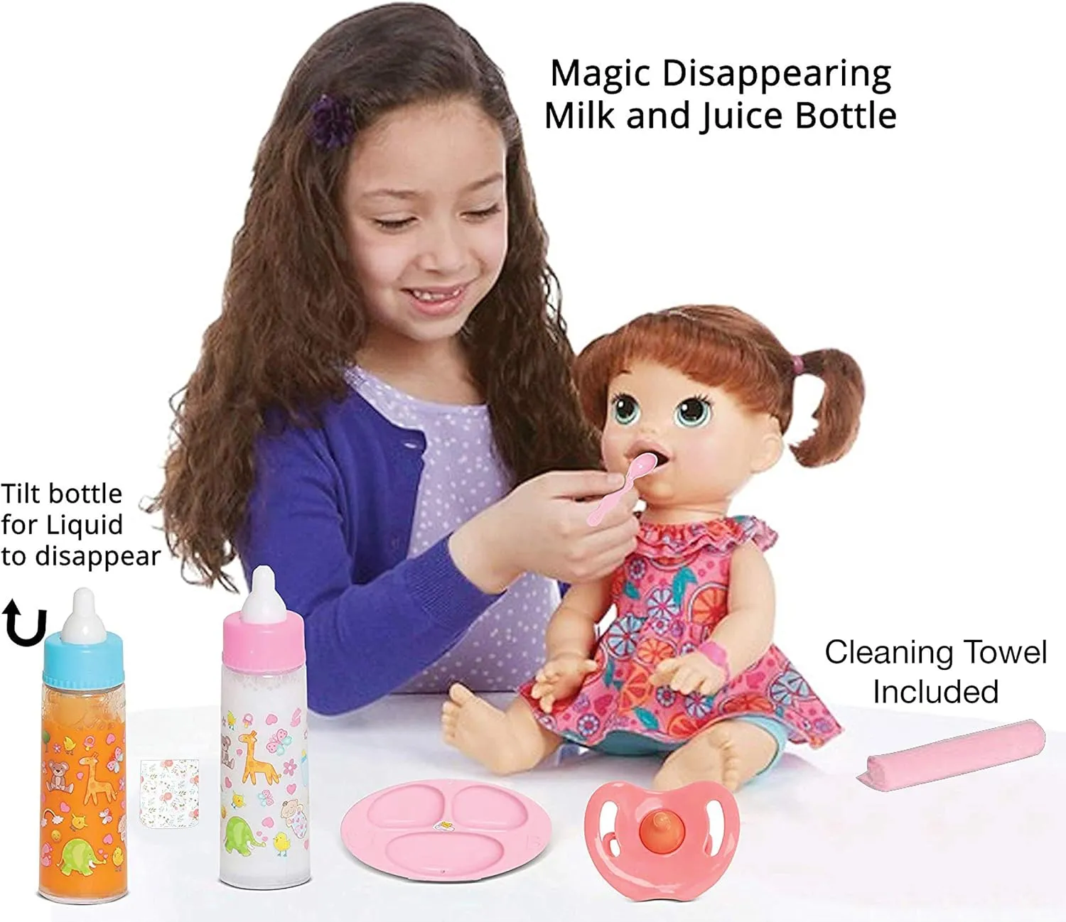 fash n kolor My Sweet Baby Disappearing Doll Feeding Set | Baby Care 6 Piece Doll Feeding Set (13 Pc Set)