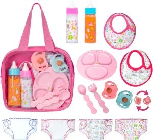 fash n kolor My Sweet Baby Disappearing Doll Feeding Set | Baby Care 6 Piece Doll Feeding Set (13 Pc Set)