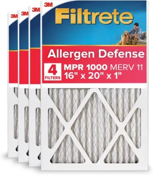 Filtrete Micro Allergen Reduction Filters 9800-4pk, 16 in x 20 in x 1 in (40.6 cm x 50.8 cm x 2.5 cm)
