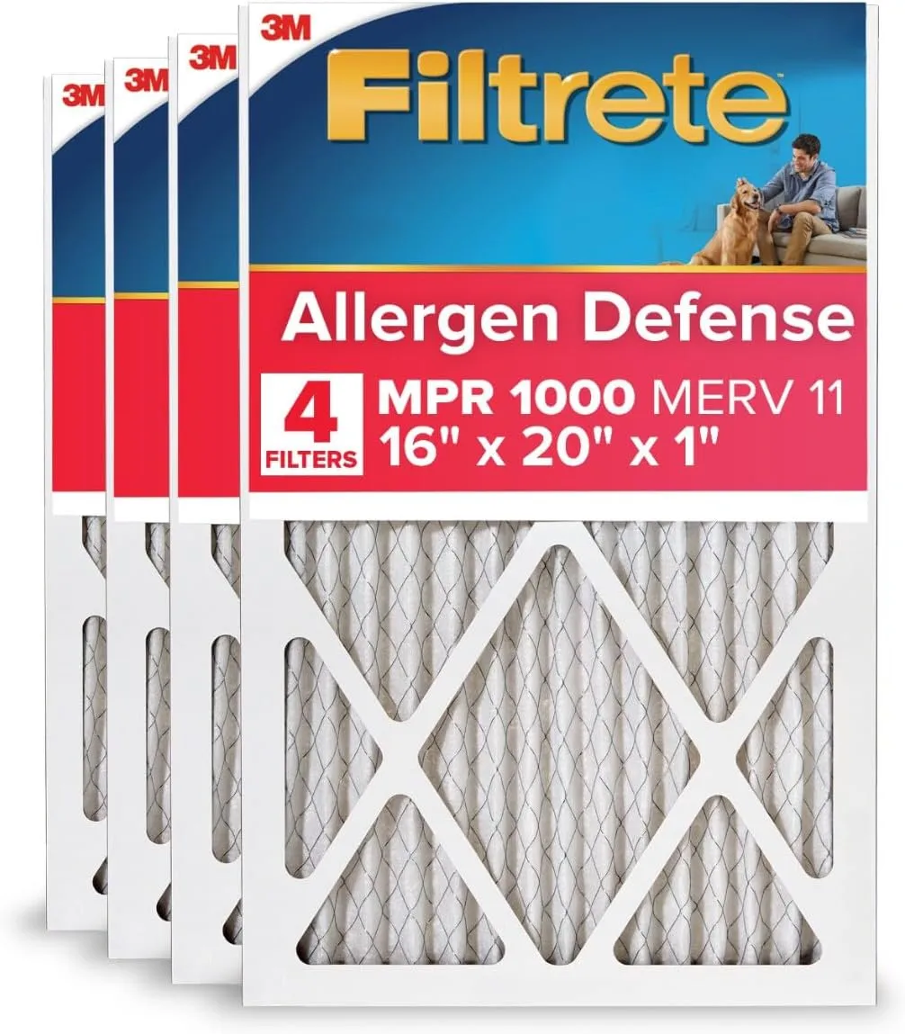 Filtrete Micro Allergen Reduction Filters 9800-4pk, 16 in x 20 in x 1 in (40.6 cm x 50.8 cm x 2.5 cm)