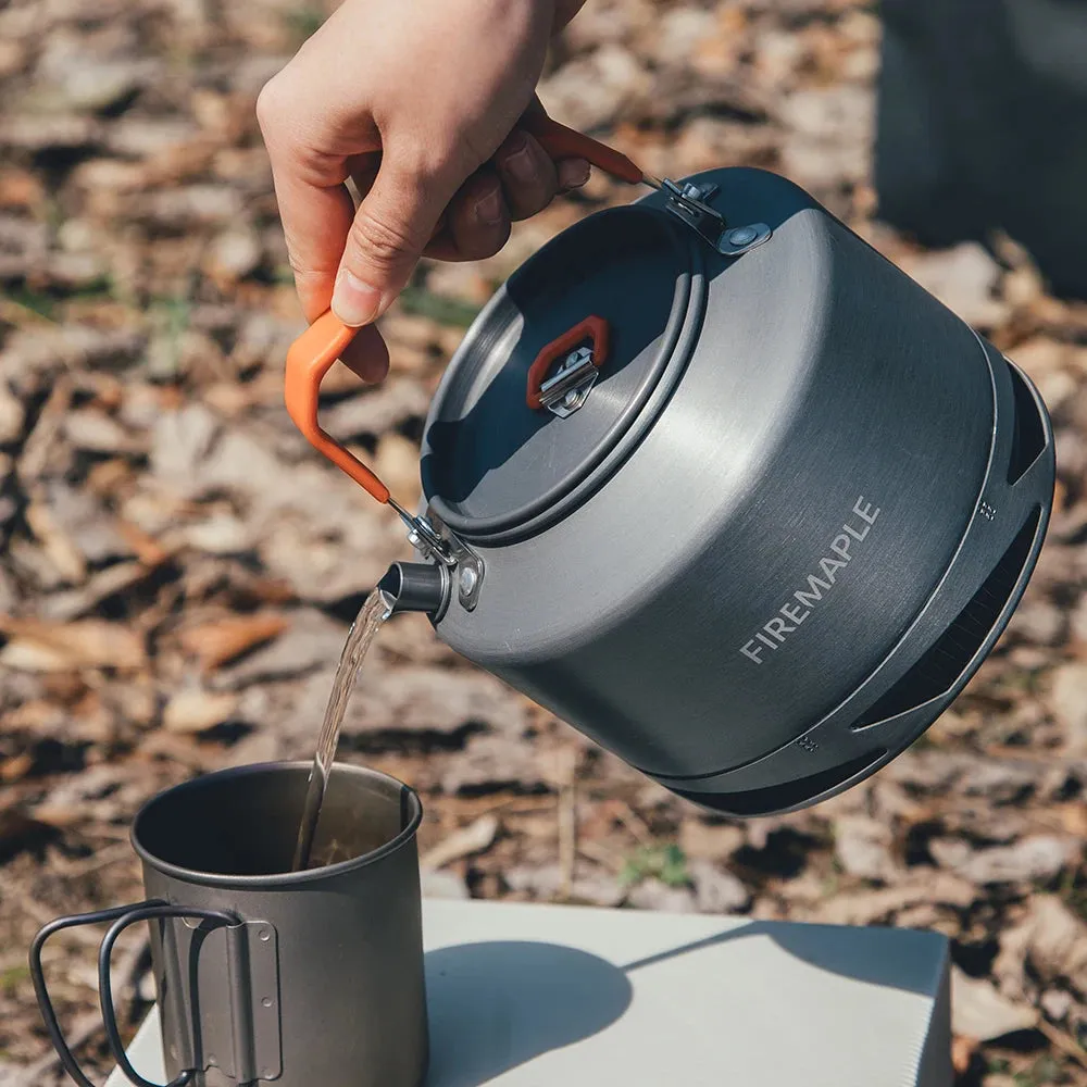 FIRE-MAPLE Hiking Teapot – Lightweight Heat Exchanger Camping Kettle (0.8L/1.3L) with Filter