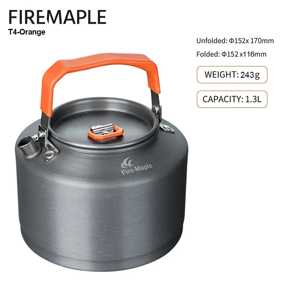 FIRE-MAPLE Hiking Teapot – Lightweight Heat Exchanger Camping Kettle (0.8L/1.3L) with Filter