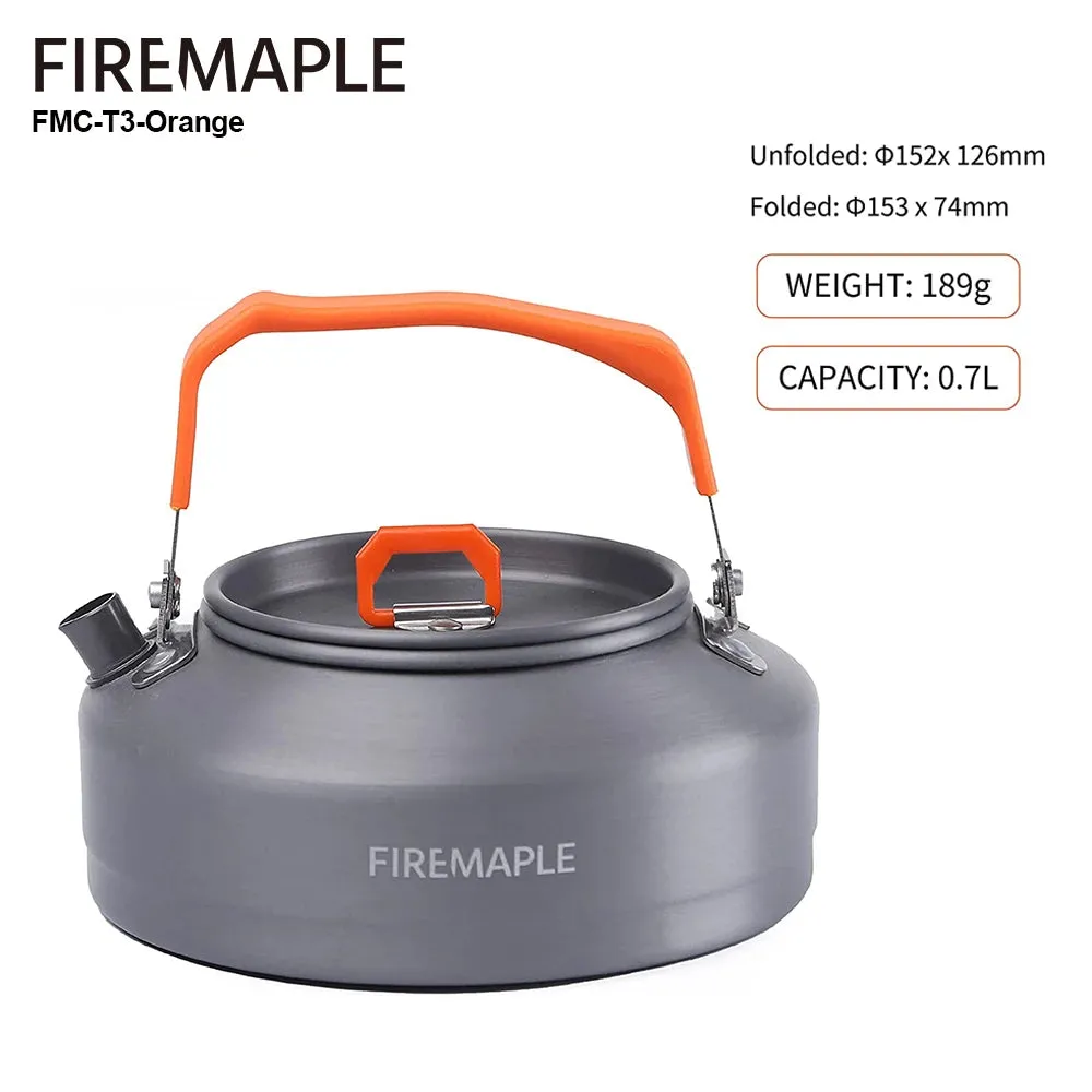 FIRE-MAPLE Hiking Teapot – Lightweight Heat Exchanger Camping Kettle (0.8L/1.3L) with Filter
