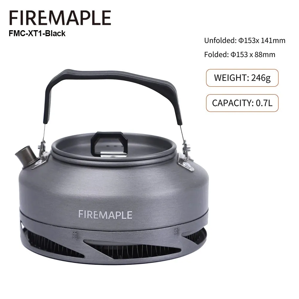 FIRE-MAPLE Hiking Teapot – Lightweight Heat Exchanger Camping Kettle (0.8L/1.3L) with Filter