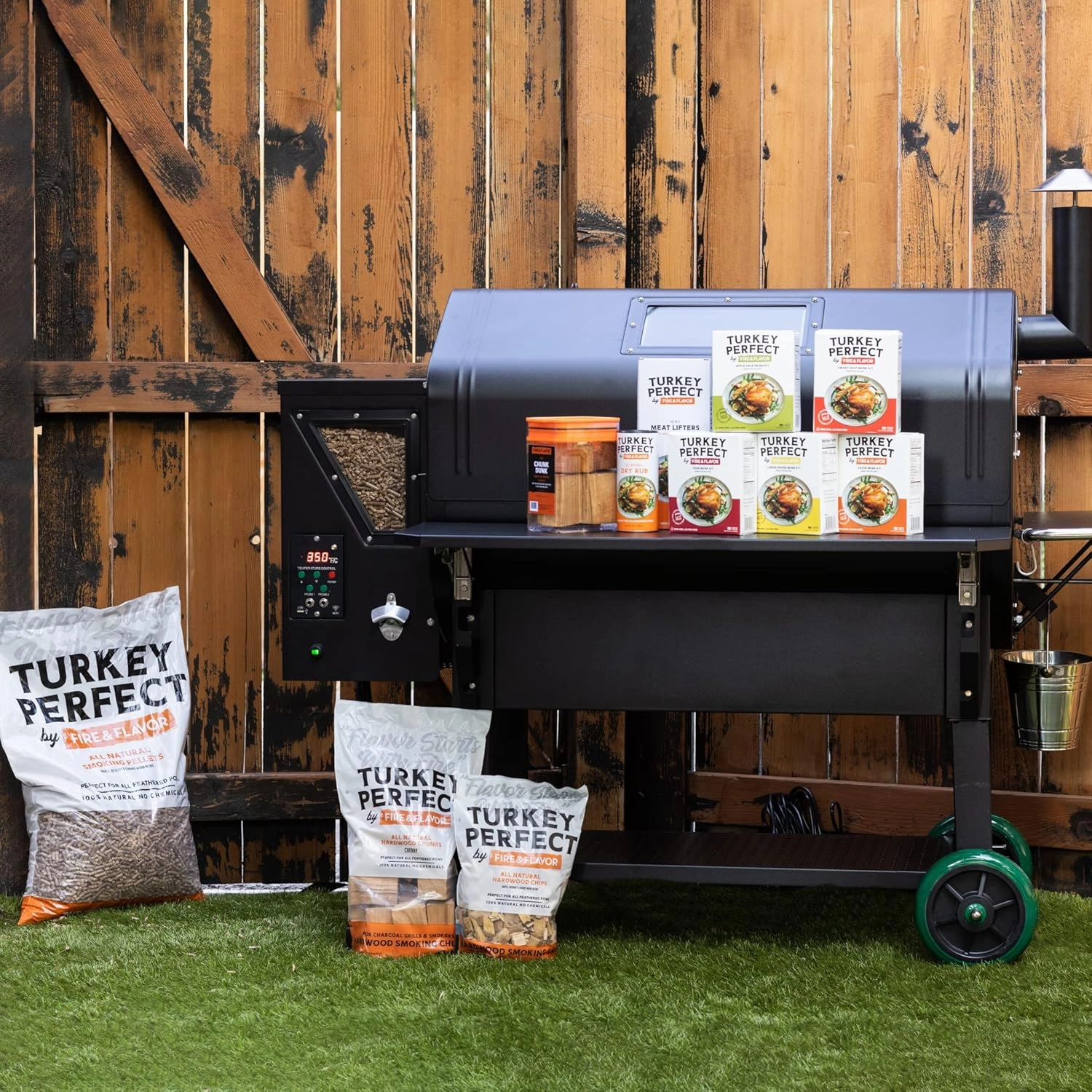 Fire & Flavor Sweet Heat Turkey Brine Kit - Seasonings for Roasting, Grilling, Smoking, and Frying Turkeys - Includes Brining Bag
