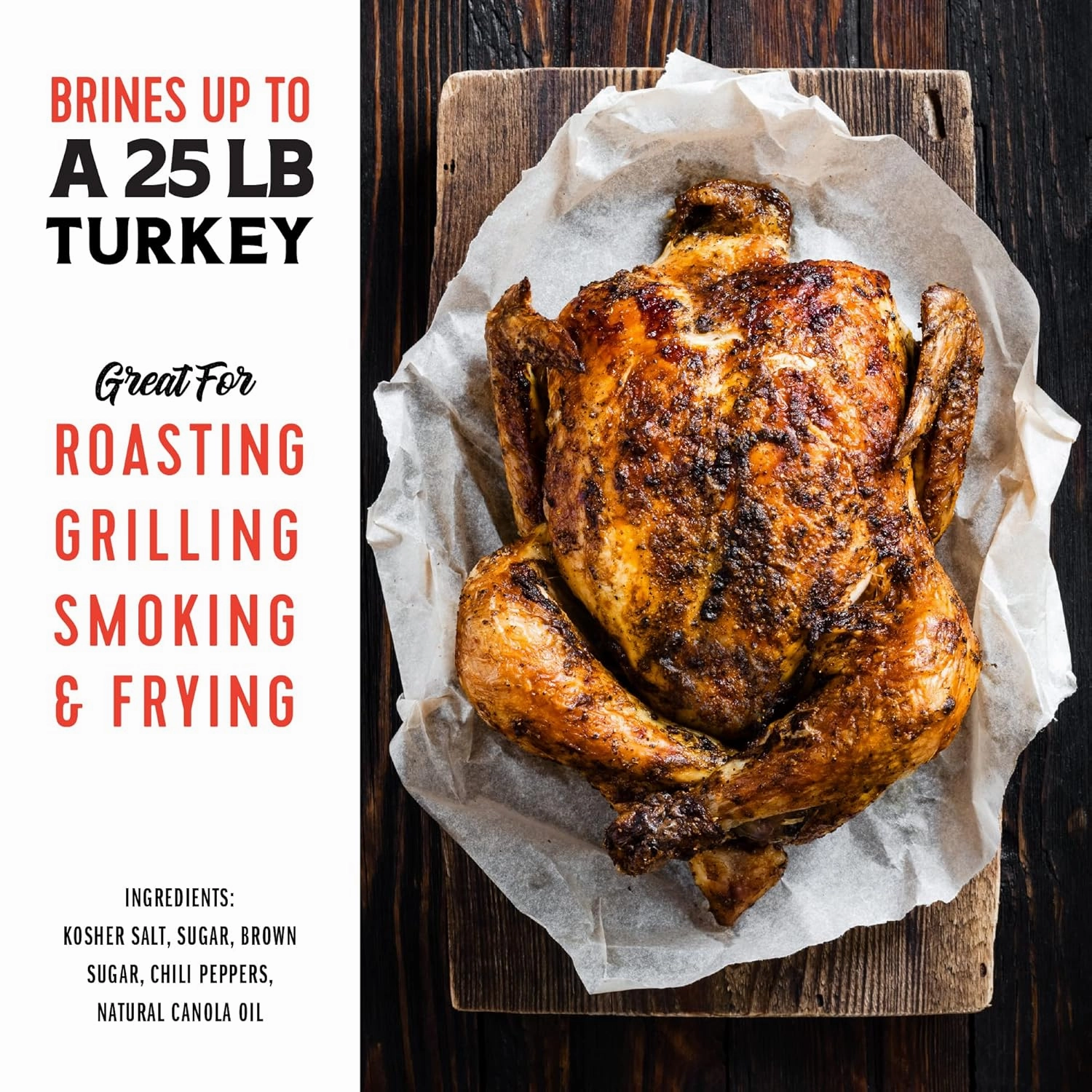 Fire & Flavor Sweet Heat Turkey Brine Kit - Seasonings for Roasting, Grilling, Smoking, and Frying Turkeys - Includes Brining Bag
