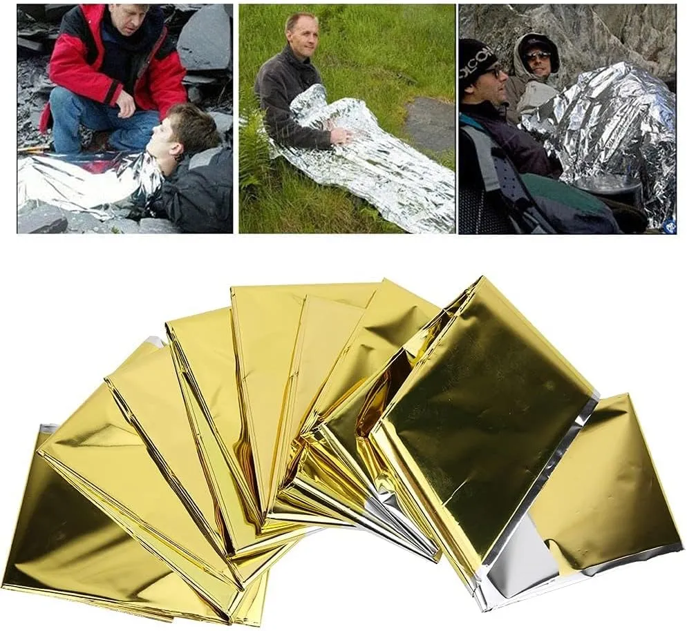 First Aid Blanket 5PCS Thermal Sheet for Emergency and Survival Emergency Blanket MylarlBlankets for Camping Hiking