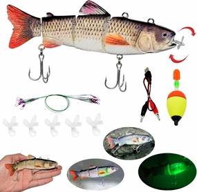 Fishing Lures Electric Lure Swimbait USB Rechargeable Bait Crankbait Automatic Swimming Lifelike Fish Fishing Tackle 5.12"