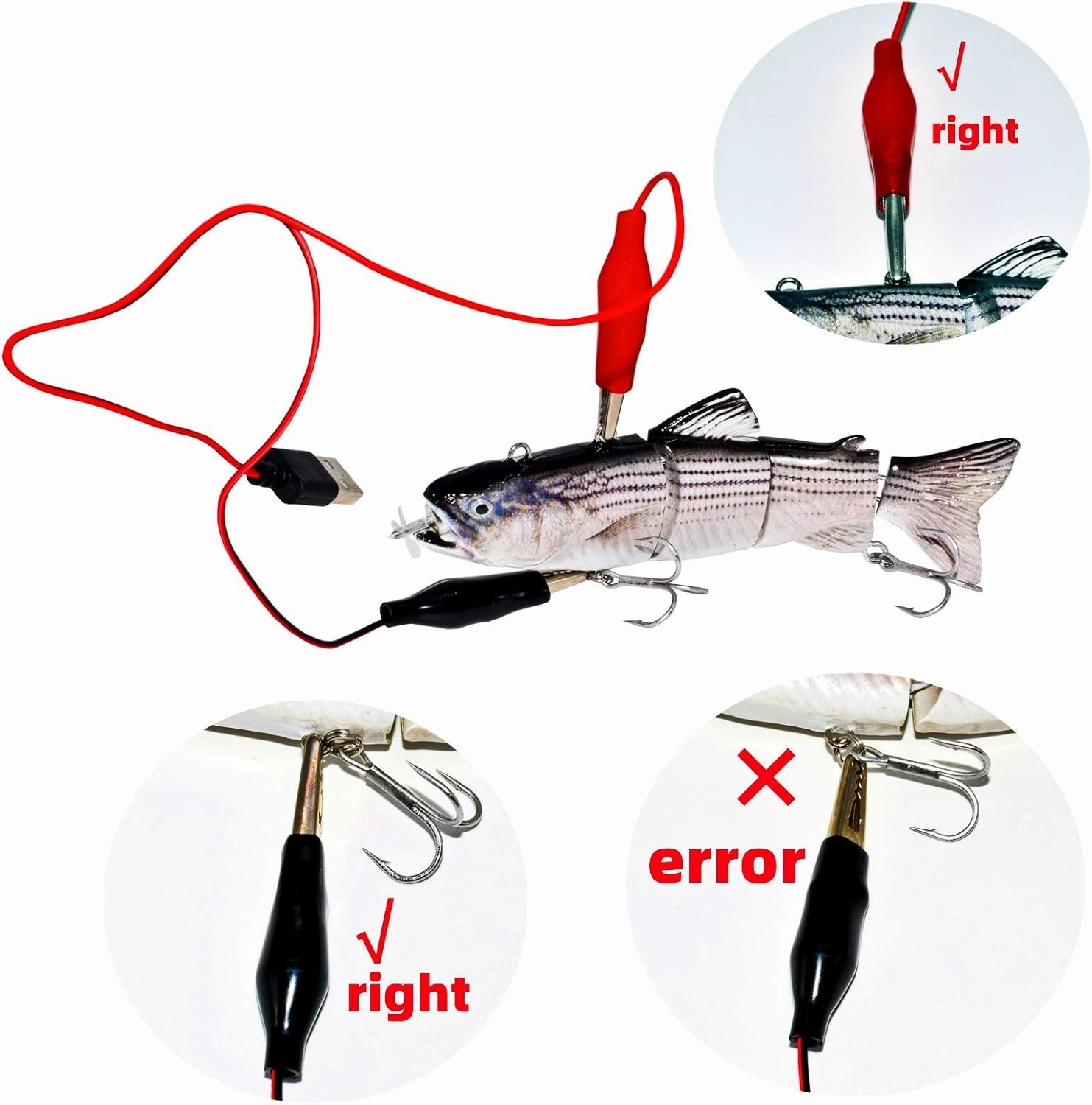 Fishing Lures Electric Lure Swimbait USB Rechargeable Bait Crankbait Automatic Swimming Lifelike Fish Fishing Tackle 5.12"