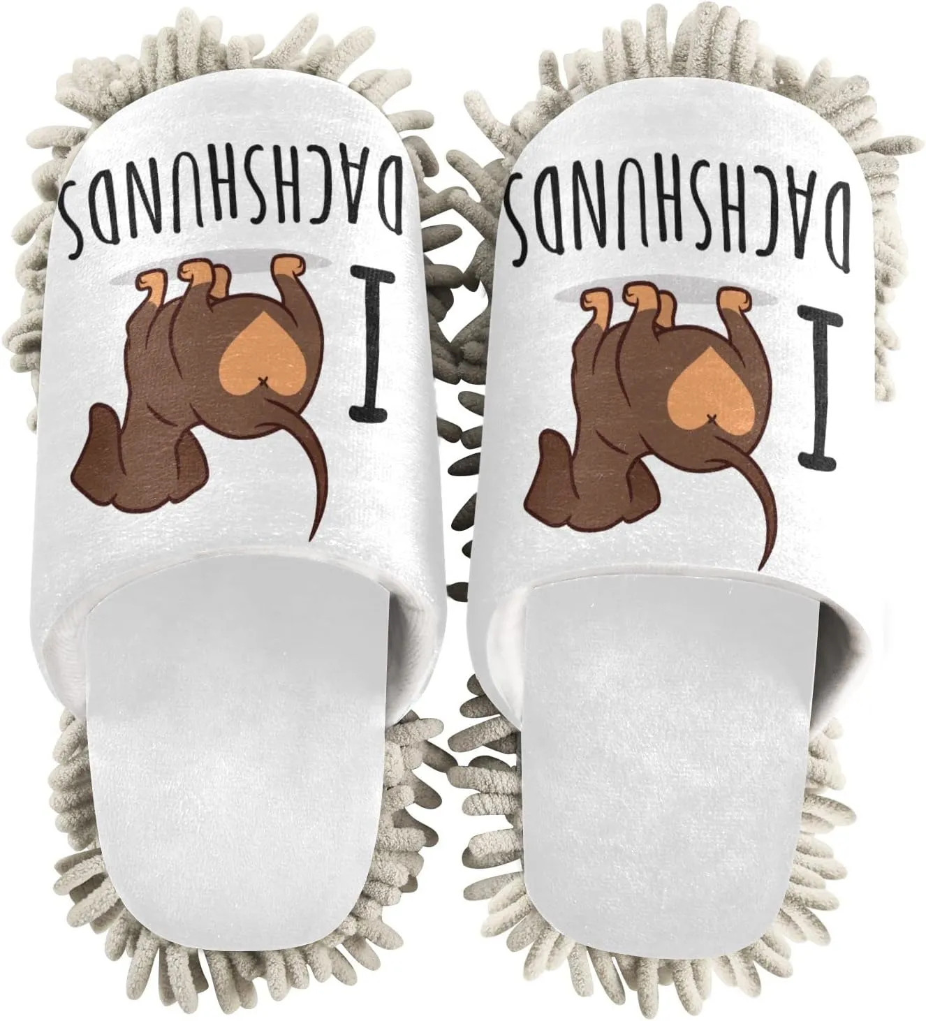 Fisyme Mop Slippers Soft Washable Microfiber Super Chenille Mopping House Home Shoes Mop Slippers for Floor Cleaning