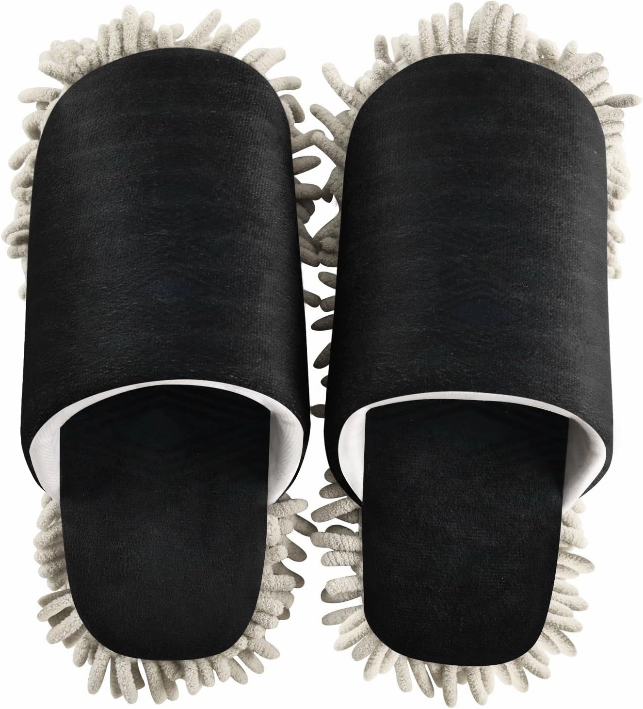 Fisyme Mop Slippers Soft Washable Microfiber Super Chenille Mopping House Home Shoes Mop Slippers for Floor Cleaning