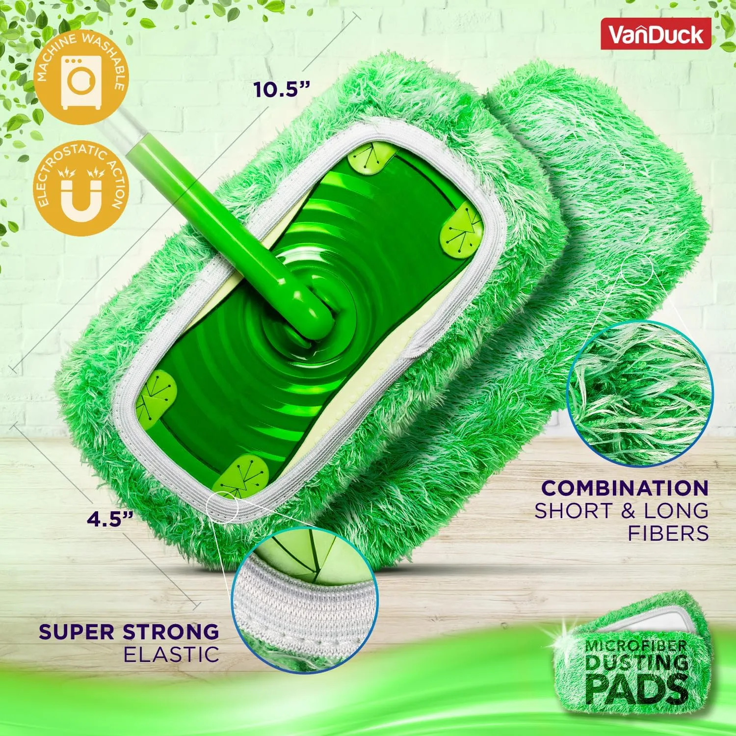 Floor Duster Refill Compatible with Swiffer Sweeper Mop (2 Pack) - Microfiber Pet Heavy Duty Dry Cloth Refills - Reusable Mop Pad