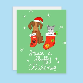 Fluffy Christmas Dog Card