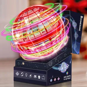 Flying Orb Ball Toy-2024 Upgraded Galaxy Hover Ball Cosmic Globe Boomerang Soaring Magic Hand Controlled Spinner Drone Kids Adults Cool Outdoor Toy Gift for 6 7 8 9 10  Year Old Boys Girls-Red