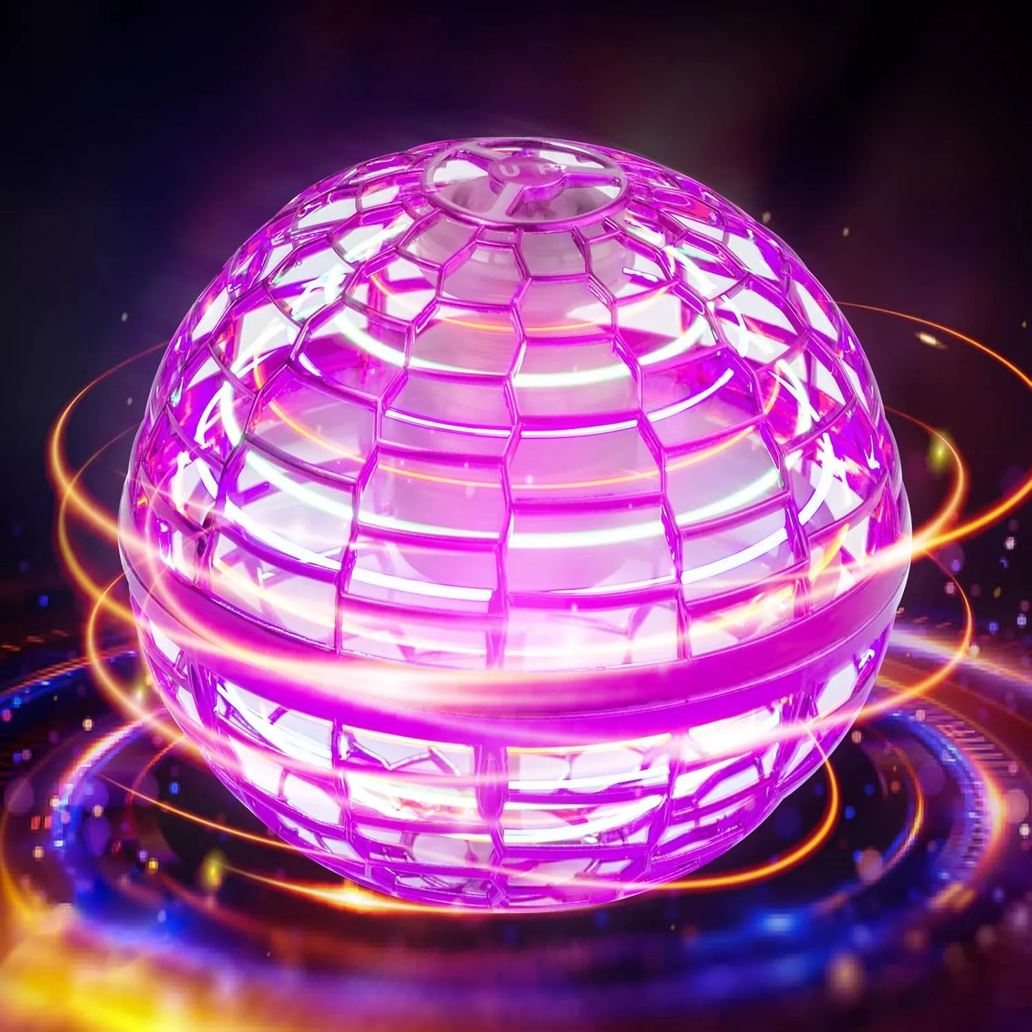 Flying Orb Toy 2023 Galaxy Ball, Cosmic Globe Boomerang Hover Orb, Galactic Fidget Spinner, Hand Drone Ball, Kids Toys for Boys & Girls Age 6-12, Pink