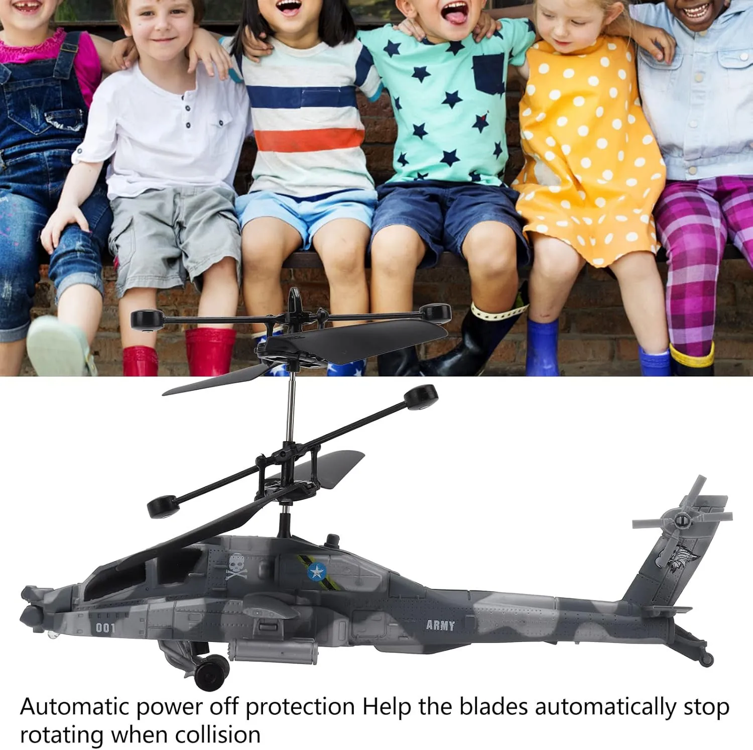 Fockety Induction Aircraft Toy, Stable Flying Auto Power Off USB Rechargeable Soft Blades Iduction Helicopter Toy for Over 8 Years Old Kids (Camouflage Blue)