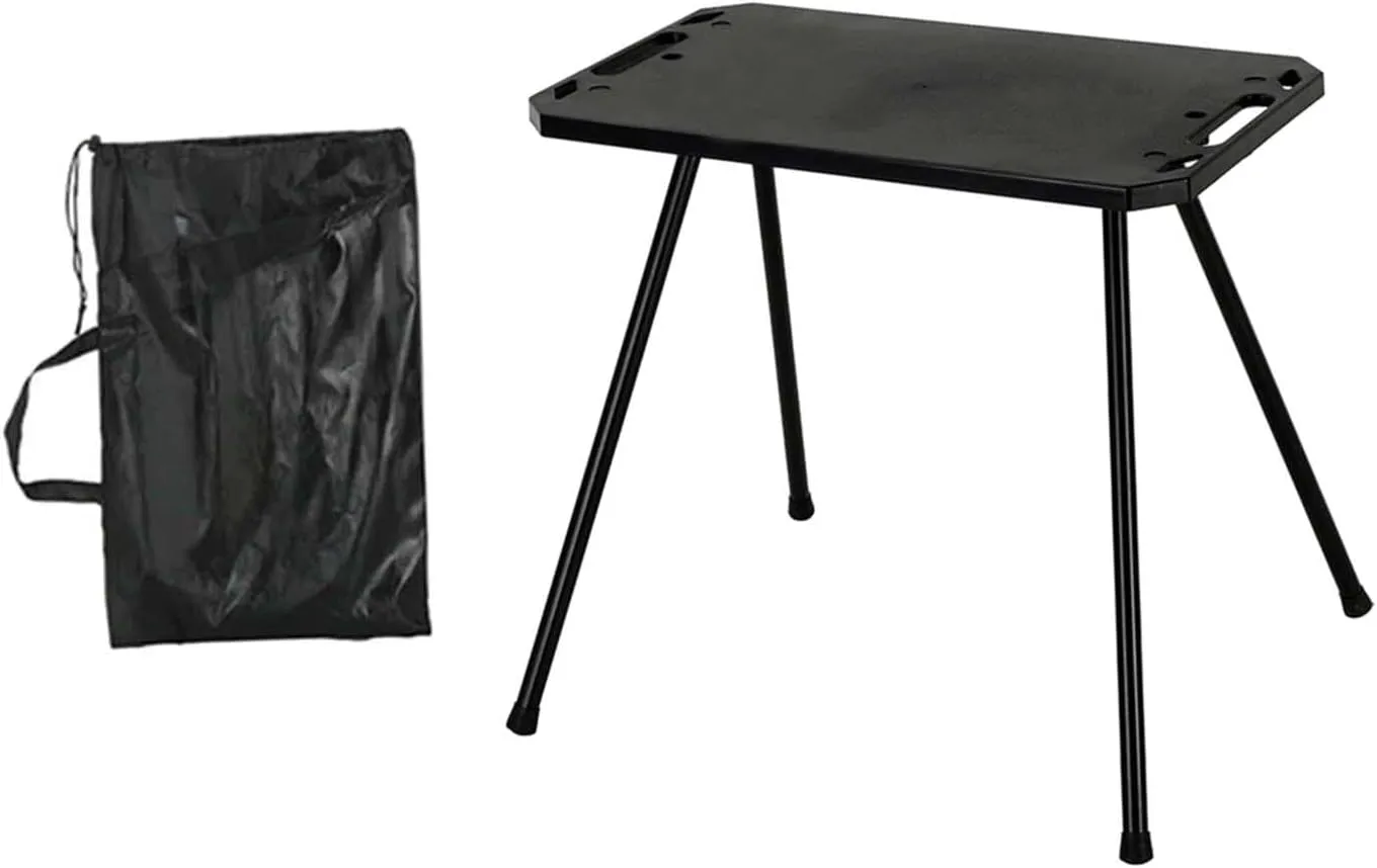 Foldable Camping Table Compact Stand Lightweight Sturdy Camp Table with Carry Bag for Travel Garden Fishing, Without Light Holder